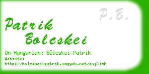 patrik bolcskei business card